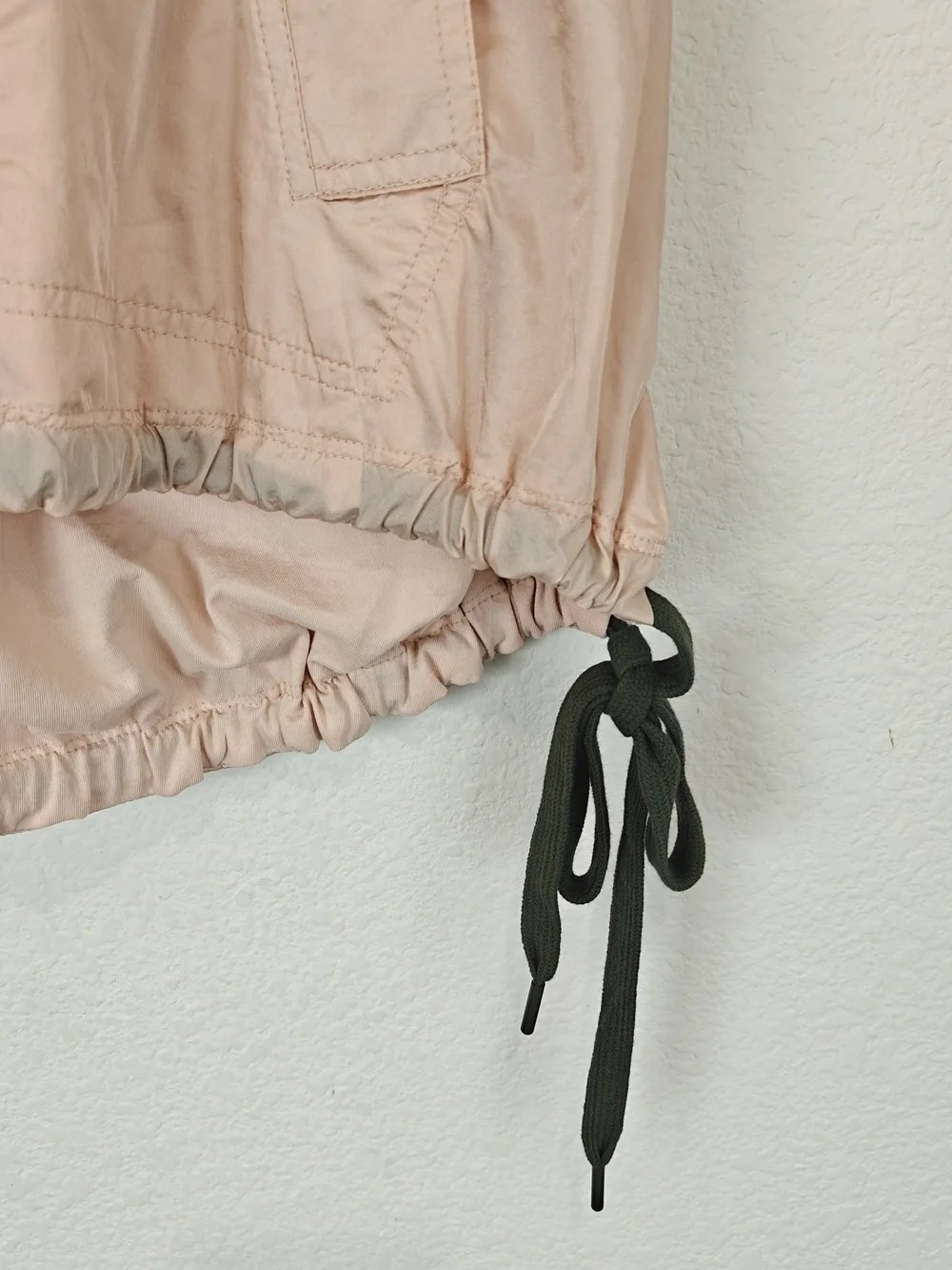 Anthropologie Daily Practice Pink Hooded Utility Vest XS Relaxed Drawstring Zip